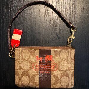 Coach Canvas Coated Logo Wristlet